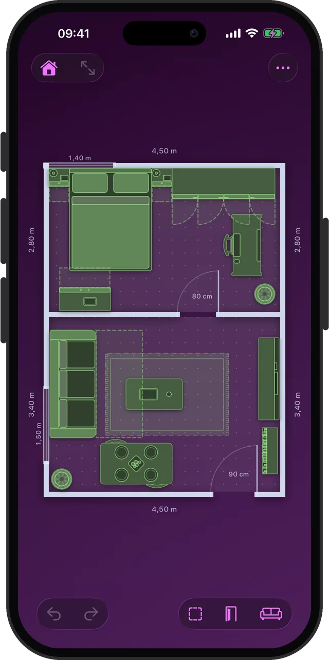The same flat in the Amethyst theme