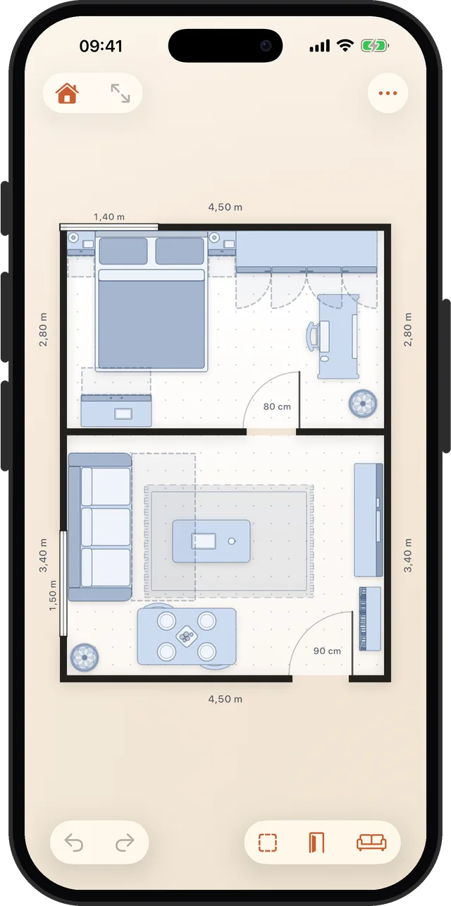 The same flat in the light Linen theme